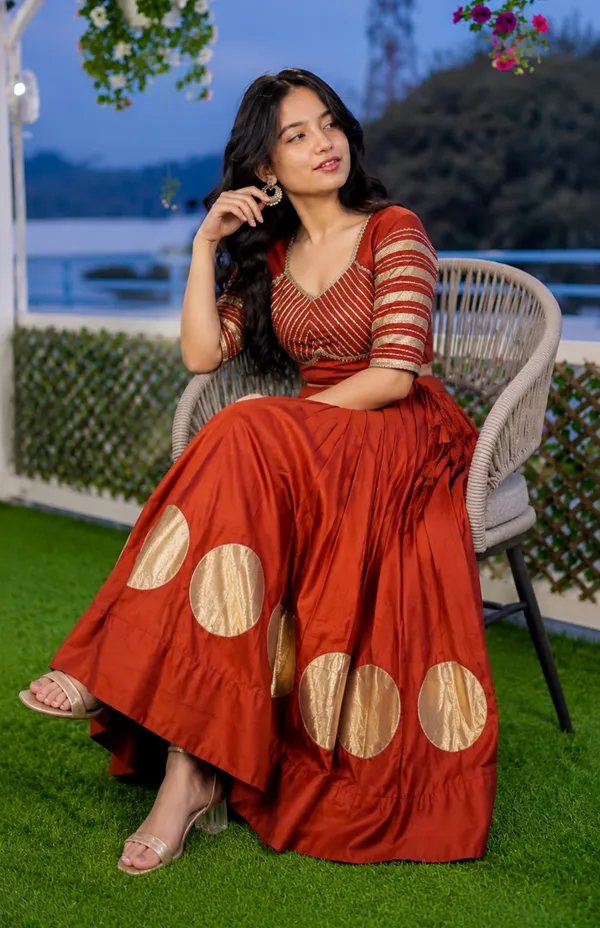 Pure_Roman_Cotton_Fabric_with_Gota_Lehenga_Choli_For_Navratri