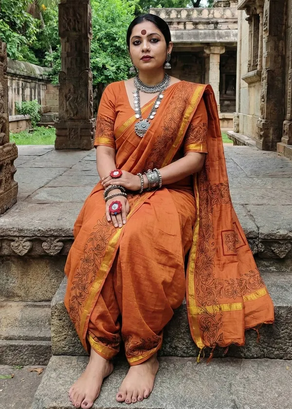 Traditional_Hand_Block_Special_demanding_Natural_Colour_Dye_Sarees_With_Blouse