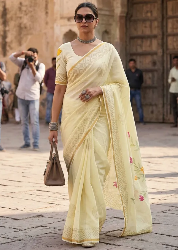 Soft_Maslin_Cotton_With_Hevy_Zari_Bodar_And_Special_demanding_Netural_Colour