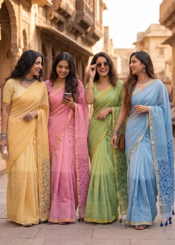 ORIGINAL_HAND_PAINT_NATURAL_COLOUR_SAREES_and_soft_Maslin_Cotton_With_Hevy_Zari_Bodar