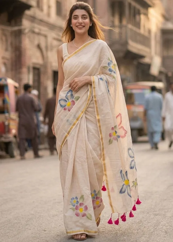 Traditional_Hand_Paint_Full_sarees_Natural_Clour_Dye_Sarees_With_Tusalls