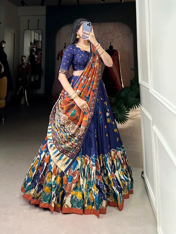 Navy_Blue_Premium_&_Elegant_Dola_Silk_Lehenga_Choli_For_Women