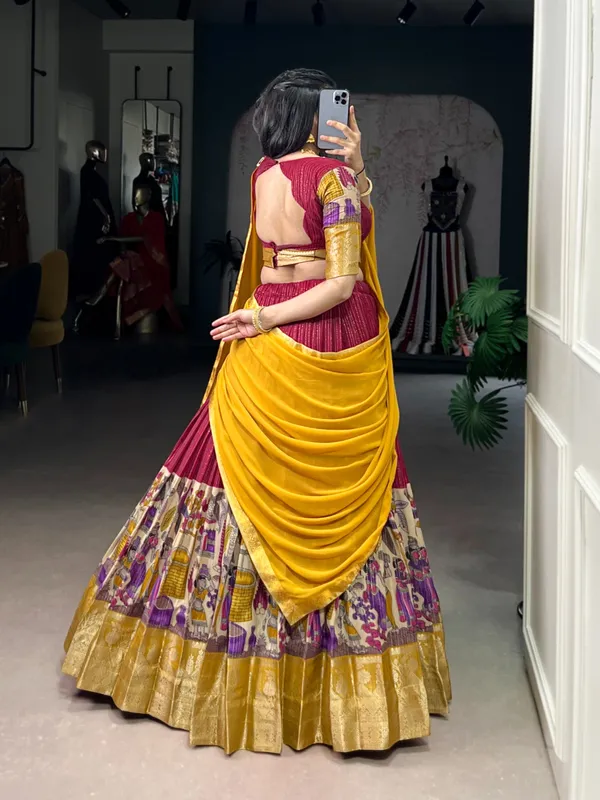 Perfectly_blended_Tussar_silk_lehenga_for_festive_season_to_charm_your_look