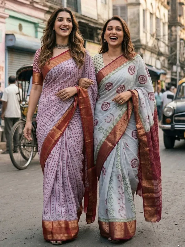 Modern_Sanganeri_Hand_Block_Sutra_Silk_Saree_Muga-Like_Finish_likely_Usually_Lighter_And_Softer_Casual_(originating_in_Rajasthan)