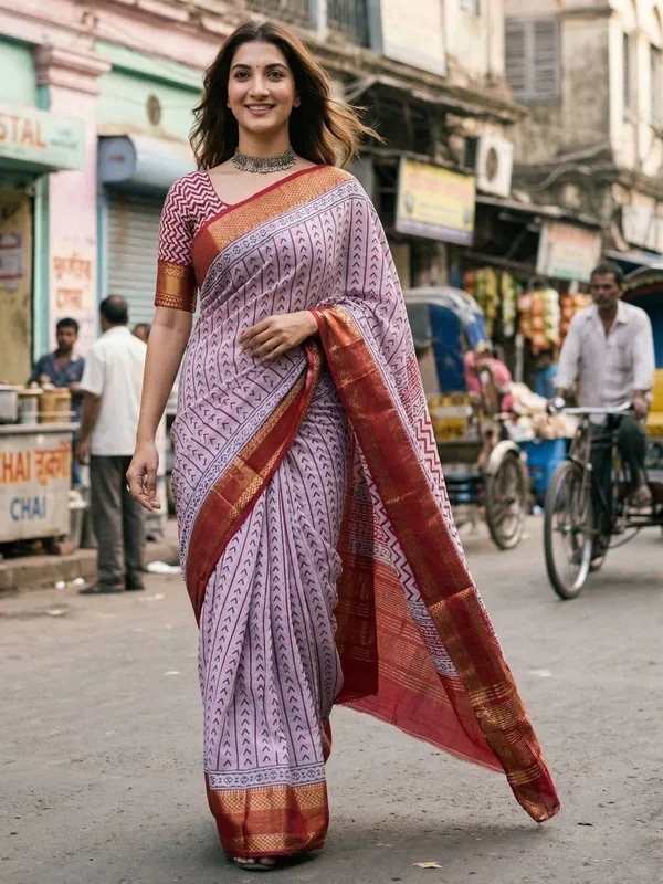 Modern_Sanganeri_Hand_Block_Sutra_Silk_Saree_Muga-Like_Finish_likely_Usually_Lighter_And_Softer_Casual_(originating_in_Rajasthan)