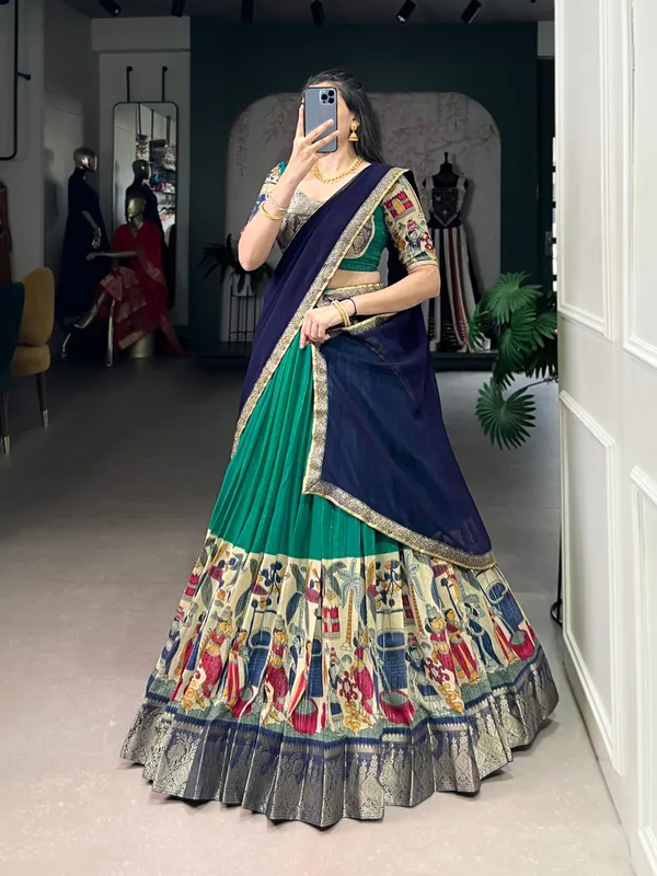 Perfectly_blended_Tussar_silk_lehenga_for_festive_season_to_charm_your_look