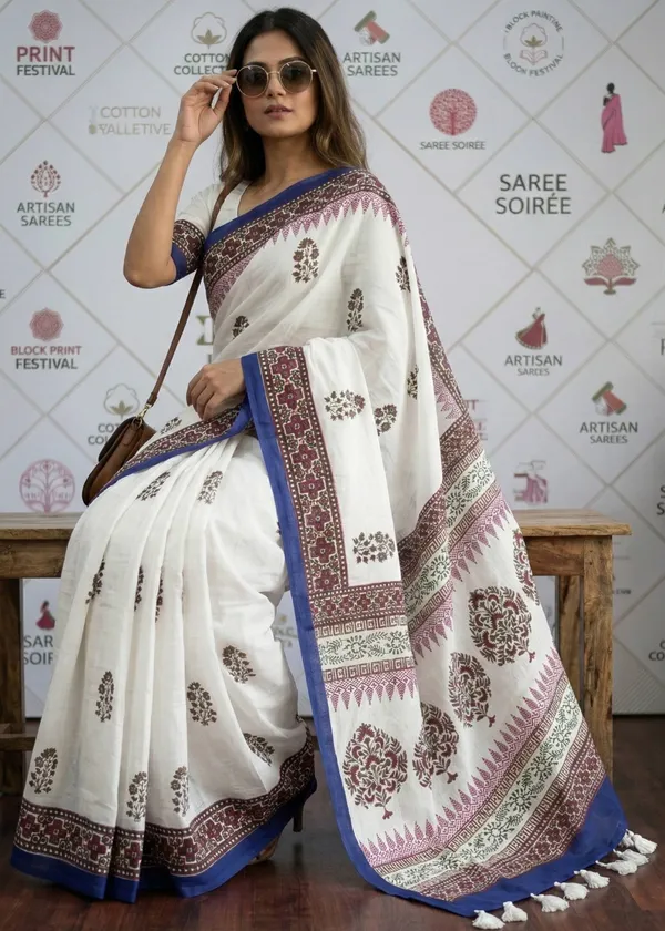 Mulmul_Cotton_Original_Hand_Block_Print_Saree