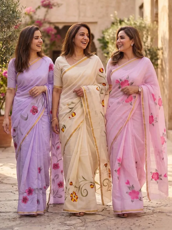 ORIGINAL_HAND_PAINT_NATURAL_COLOUR_SAREES_and_soft_Maslin_Cotton_With_Hevy_Zari_Bodar