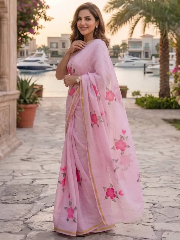 ORIGINAL_HAND_PAINT_NATURAL_COLOUR_SAREES_and_soft_Maslin_Cotton_With_Hevy_Zari_Bodar