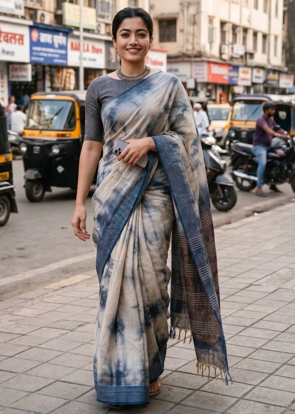 Primum_Bhagalpur_Cotton_Simar_Natural_Soft_Material_Handmade_Shibori_Natural_Colour_With_Fancy_Handmade_Jalar_Sarees_With_Running_Blouse_Piece
