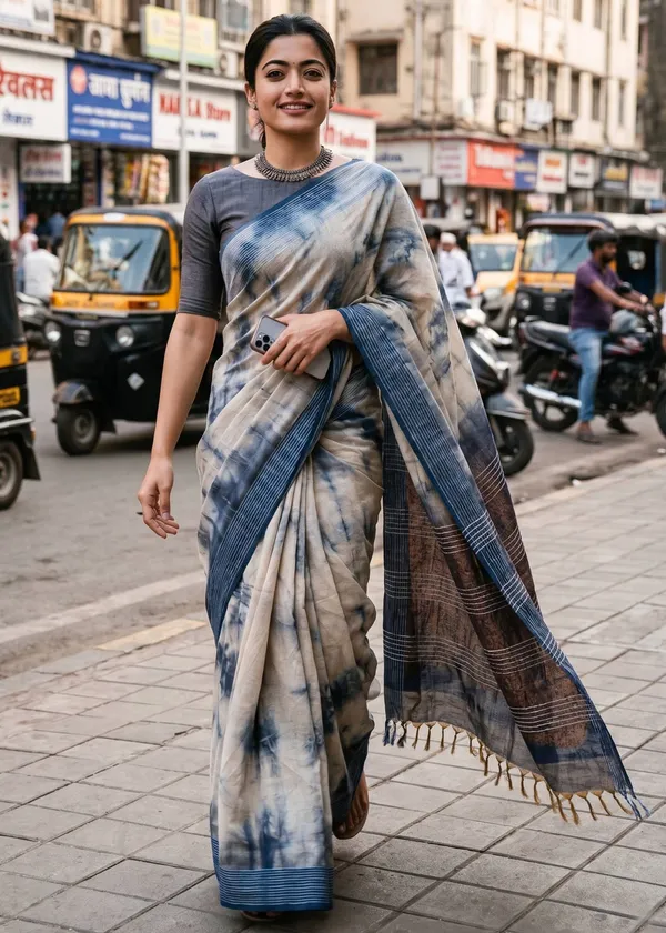 Primum_Bhagalpur_Cotton_Simar_Natural_Soft_Material_Handmade_Shibori_Natural_Colour_With_Fancy_Handmade_Jalar_Sarees_With_Running_Blouse_Piece
