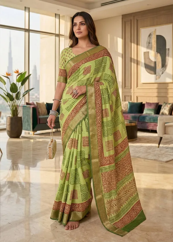 Modern_Sanganeri_Hand_Block_Sutra_Silk_Saree_Muga-Like_Finish_likely_Usually_Lighter_And_Softer_Casual_(originating_in_Rajasthan)