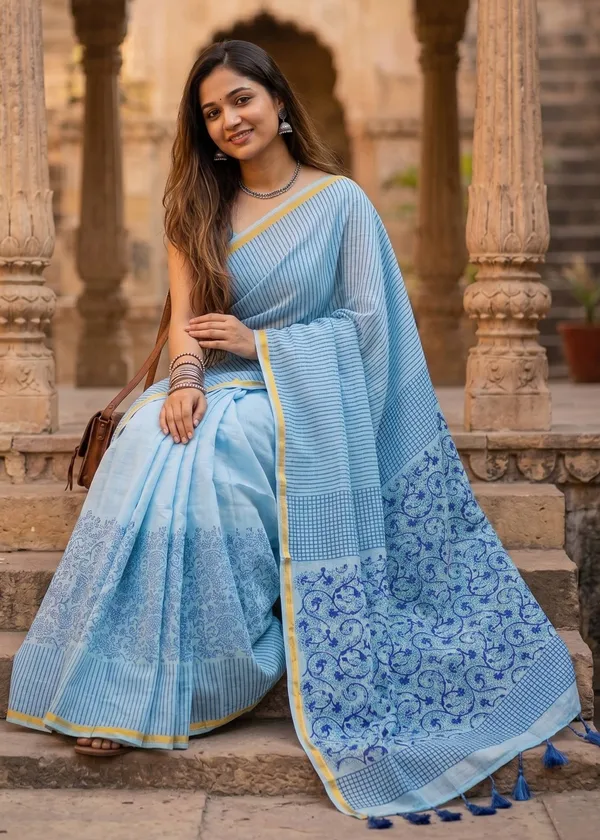 ORIGINAL_HAND_PAINT_NATURAL_COLOUR_SAREES_and_soft_Maslin_Cotton_With_Hevy_Zari_Bodar