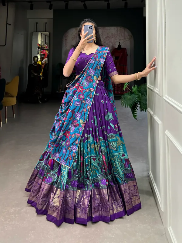 Purple_Premium_&_Elegant_Tussar_Silk_Lehenga_Choli_For_Women