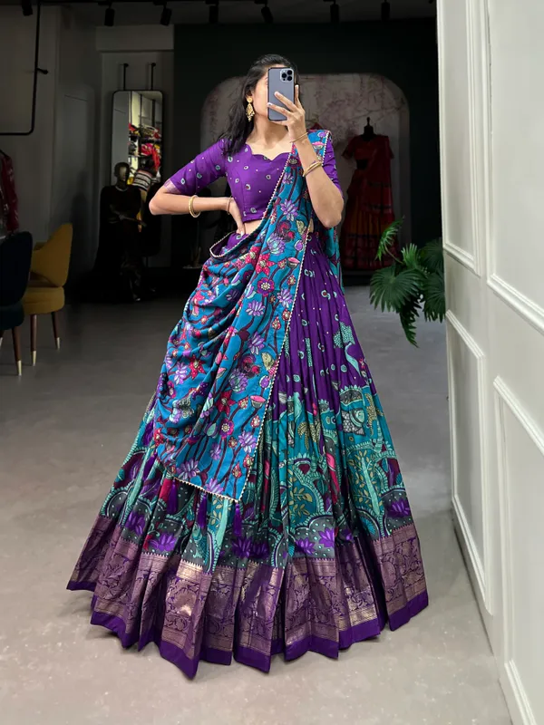 Purple_Premium_&_Elegant_Tussar_Silk_Lehenga_Choli_For_Women