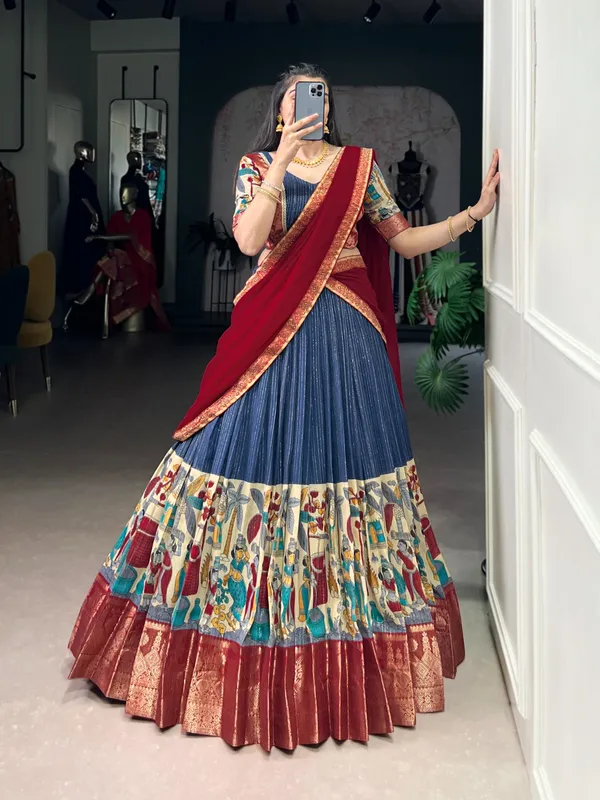 Perfectly_blended_Tussar_silk_lehenga_for_festive_season_to_charm_your_look