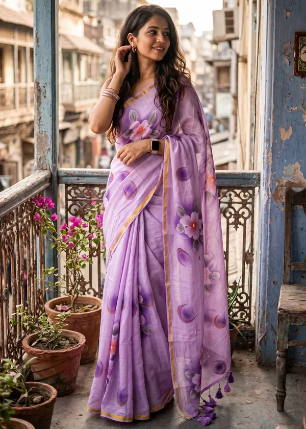 Traditional_3d_Effect_Hand_Paint_Spry_Full_sarees_Nechral_Clour_Dye_Sarees_With_Tusalls