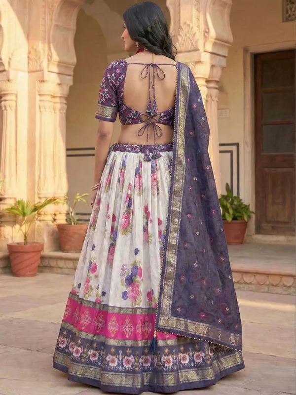 Navratri_Special_Navy_Blue_Color_Patola_Print_Lehenga_Choli