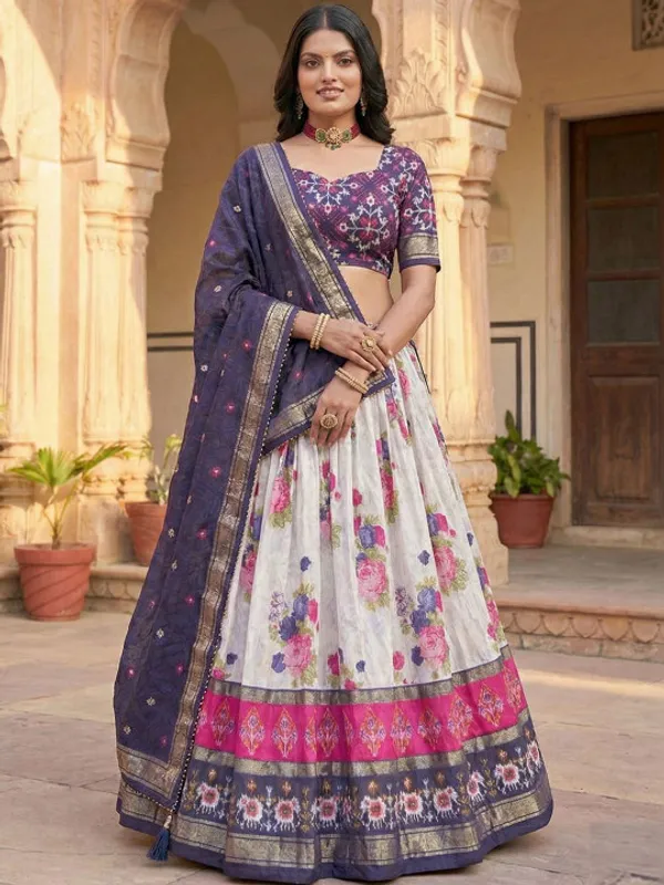 Navratri_Special_Navy_Blue_Color_Patola_Print_Lehenga_Choli