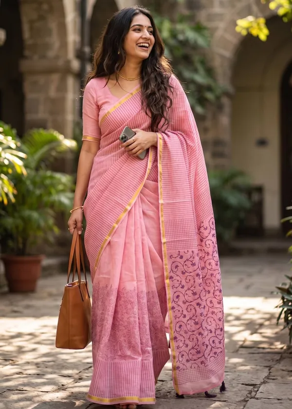 ORIGINAL_HAND_PAINT_NATURAL_COLOUR_SAREES_and_soft_Maslin_Cotton_With_Hevy_Zari_Bodar