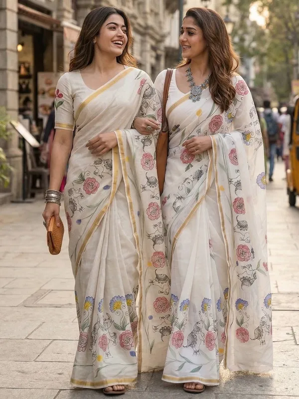 Traditional_Hand_Block_Special_demanding_Natural_Colour_Dye_Sarees_With_Blouse