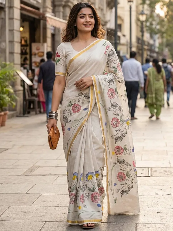 Traditional_Hand_Block_Special_demanding_Natural_Colour_Dye_Sarees_With_Blouse