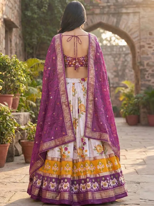 Navratri_Special_Wine_Color_Patola_Print_Lehenga_Choli
