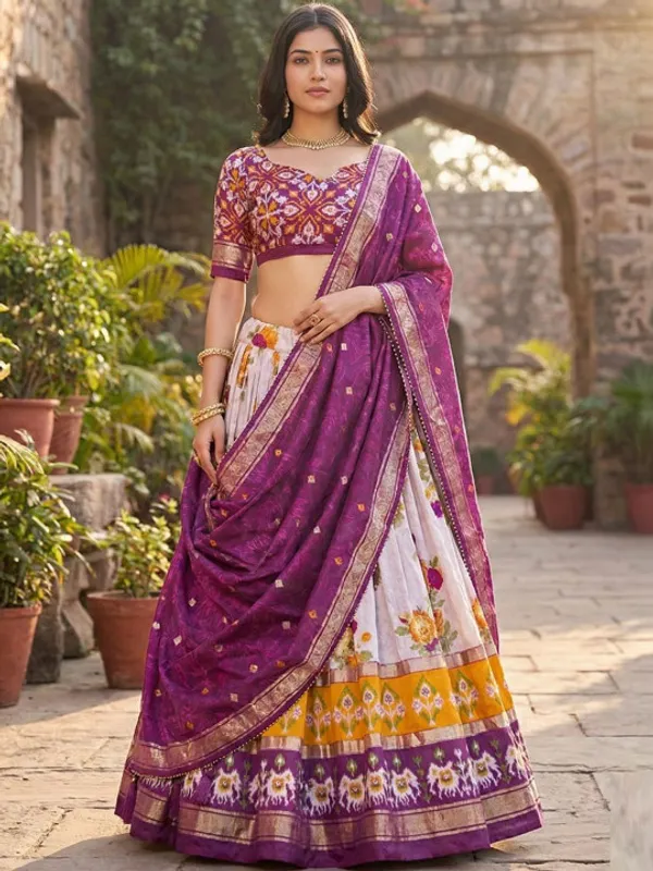 Navratri_Special_Wine_Color_Patola_Print_Lehenga_Choli