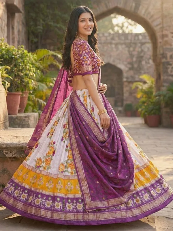 Navratri_Special_Wine_Color_Patola_Print_Lehenga_Choli