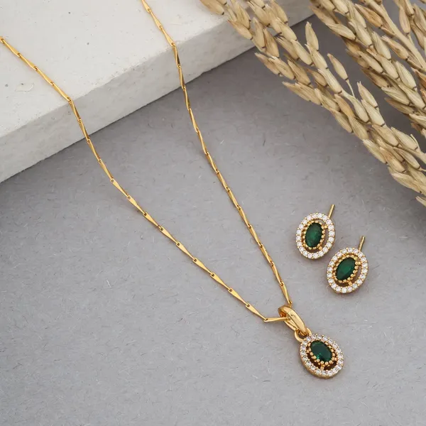 Trendy_Design_Green_AD_Diamond_Copper_Micro_Gold_Plated_Pendant_Set_For_Women_And_Girls
