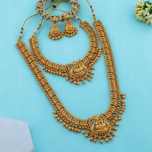 Grisha_Jewellery_Classic_Design_Matt_Bead_Brass_Gold_Plated_Matte_Long_Haram_And_Short_Necklace_Combo_Jewellery_Set_For_Women_And_Girls