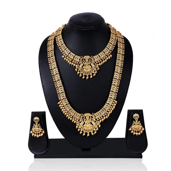 Grisha_Jewellery_Stylish_Design_Matt_Bead_Brass_Gold_Plated_Matte_Long_Haram_And_Short_Necklace_Combo_Jewellery_Set_For_Women_And_Girls