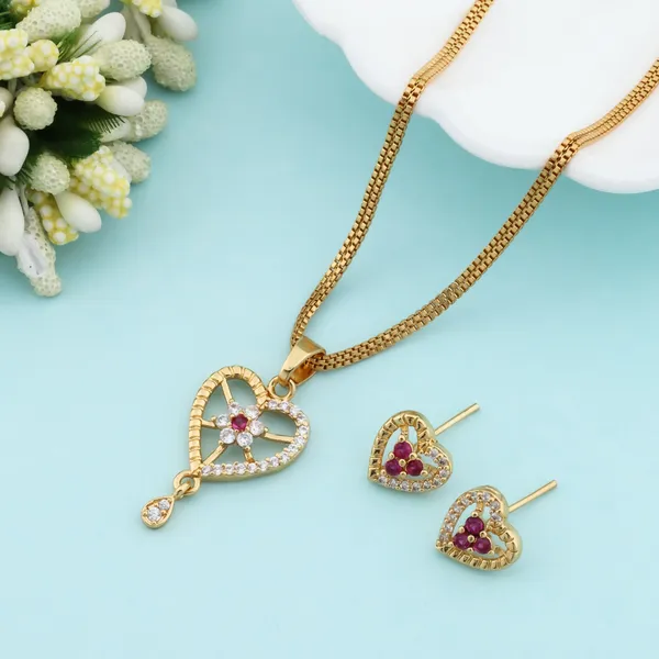 Love_Design_AD_Diamond_Copper_Micro_Gold_Plated_Pendant_Set_For_Women_And_Girls