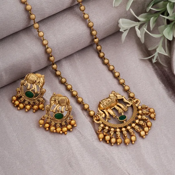 Trendy_Indian_Hathi_Design_Necklace_Jewellery_Set_With_Earrings_For_Women