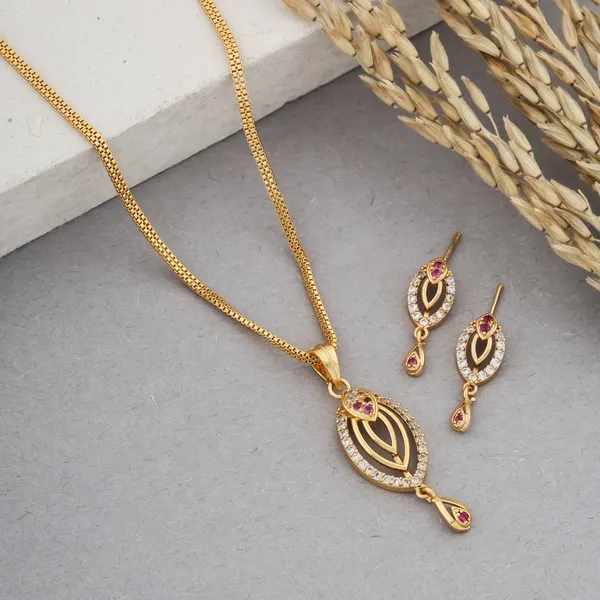 Classic_Design_AD_Diamond_Copper_Micro_Gold_Plated_Pendant_Set_For_Women_And_Girls