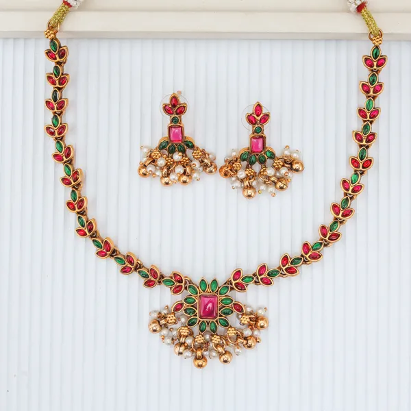 Classic_Design_Multicolor_Stone_Gold_Plated_Matte_Necklace_Jewelry_Set_For_Women_And_Girls