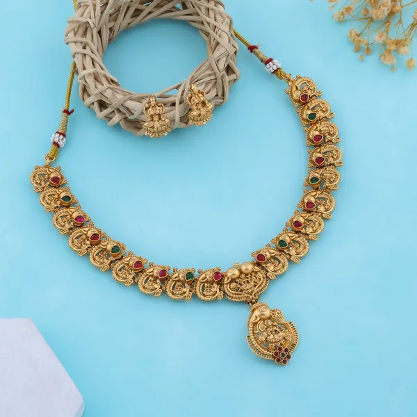 Grisha_Jewellery_Classic_Design_Brass_Gold_Plated_Matte_Necklace_Jewellery_Set_For_Women_And_Girls