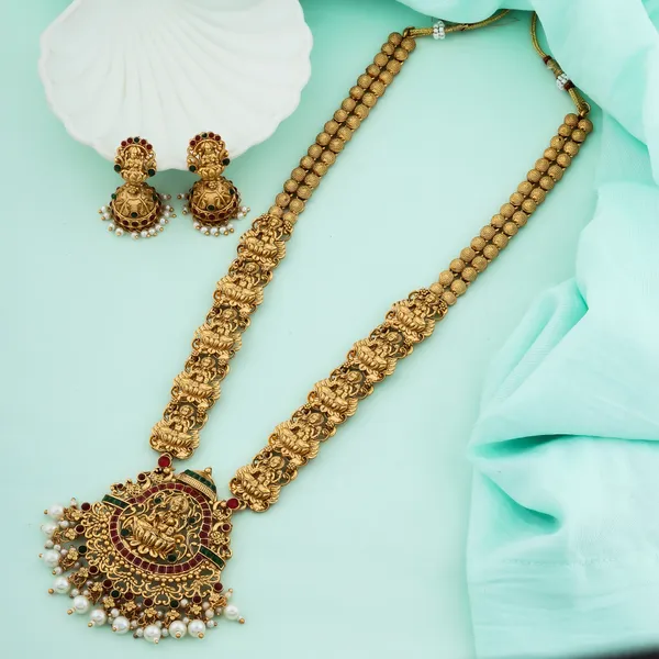 Grisha_Jewellery_Classic_Design_White_Pearls_Bead_Brass_Gold_Plated_Matte_Long_Haram_Necklace_Jewellery_Set_For_Women_And_Girls
