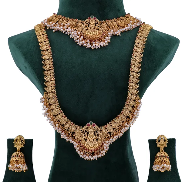 Grisha_Jewellery_Classic_Matte_White_Bead_Long_Necklace_With_Short_Necklace_Combo_Set_With_Earrings_For_Women