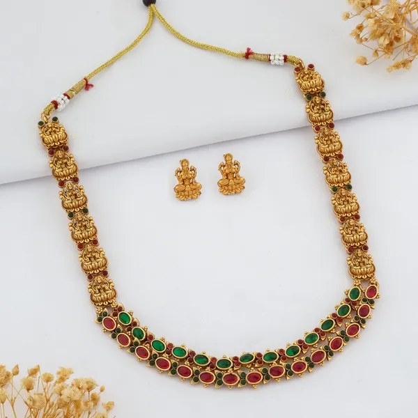 Grisha_Jewellery_Latest_Design_Multicolour_Stone_Brass_Gold_Plated_Short_Necklace_Jewelry_Set_For_Women_And_Girls