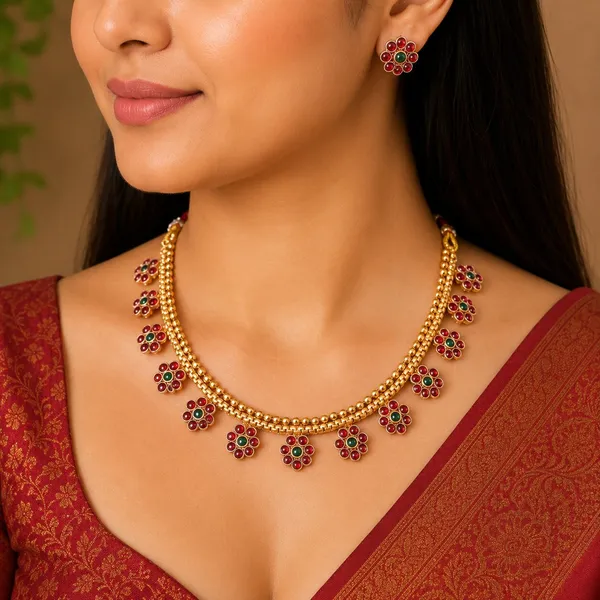 Grisha_Jewellery_Latest_Flower_Design_Golden_Bead_Copper_Gold_Plated_Matte_Necklace_Choker_Set_For_Women_And_Girls
