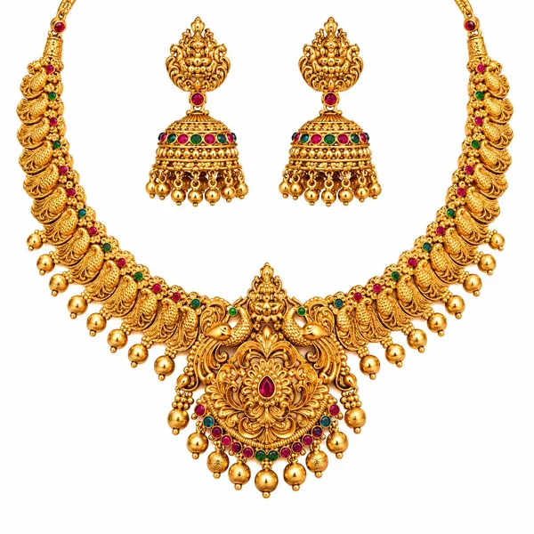 Grisha_Jewellery_Latest_Laxmi_Design_Golden_Bead_Brass_Gold_Plated_Matte_Necklace_Choker_Set_For_Women_And_Girls