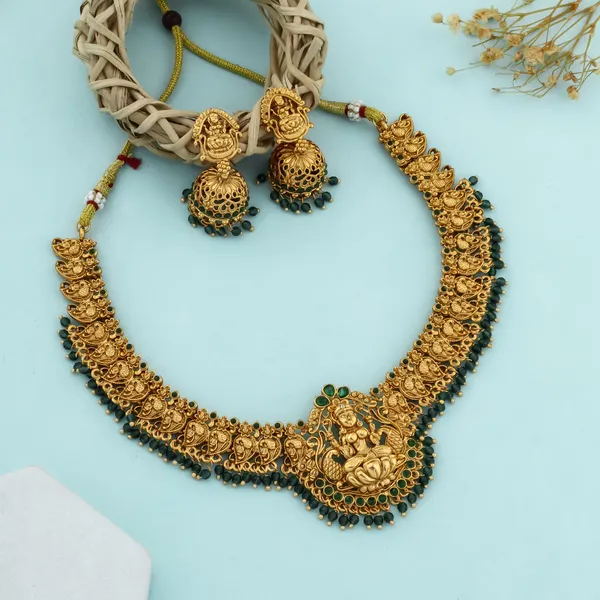 Grisha_Jewellery_Stylish_Design_Green_Hydro_Bead_Brass_Gold_Plated_Matte_Necklace_Jewellery_Set_For_Women_And_Girls