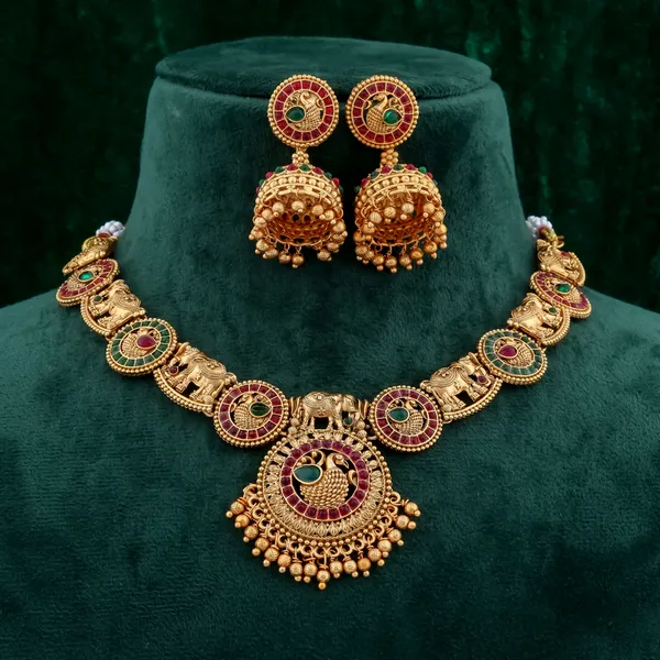 Grisha_Jewellery_Trandy_Design_Brass_Gold_Plated_Matte_Necklace_Jewelry_Set_For_Women_And_Girls