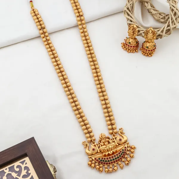Grisha_Jewellery_Trending_Design_Matt_Bead_Brass_Gold_Plated_Matte_Long_Haram_Necklace_Jewellery_Set_For_Women_And_Girls