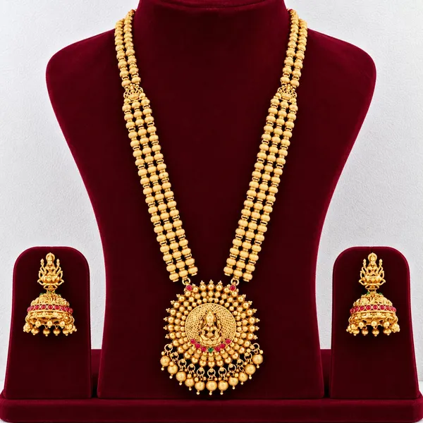 Classic_Laxmi_Design_Gold_Plated_Long_Necklace_Jewellery_Set_With_Earrings_For_Women_And_Girls