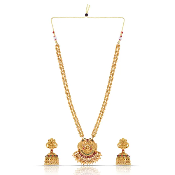 Grisha_Jewellery_Latest_Trending_Design_Matt_Bead_Brass_Gold_Plated_Matte_Long_Haram_And_Short_Necklace_Combo_Jewellery_Set_For_Women_And_Girls