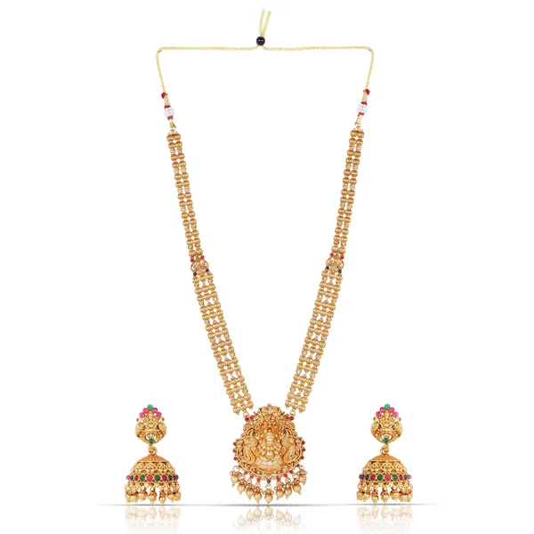 Grisha_Jewellery_Gold_Plated_Matt_Long_Haram_Necklace_Jewellery_Set_With_Earrings_For_Women
