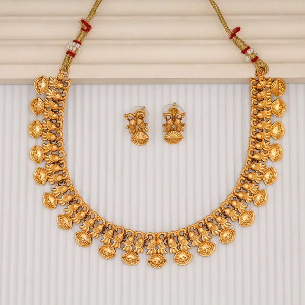 Peacock_Design_Gold_Plated_Matte_Necklace_Jewellery_Set_For_Women_And_Girls
