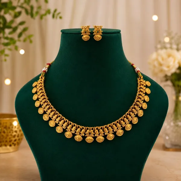 Peacock_Design_Gold_Plated_Matte_Necklace_Jewellery_Set_For_Women_And_Girls